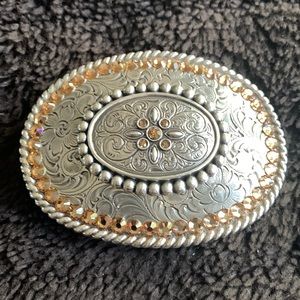 Beautiful Nacona Amber Embellished Belt Buckle